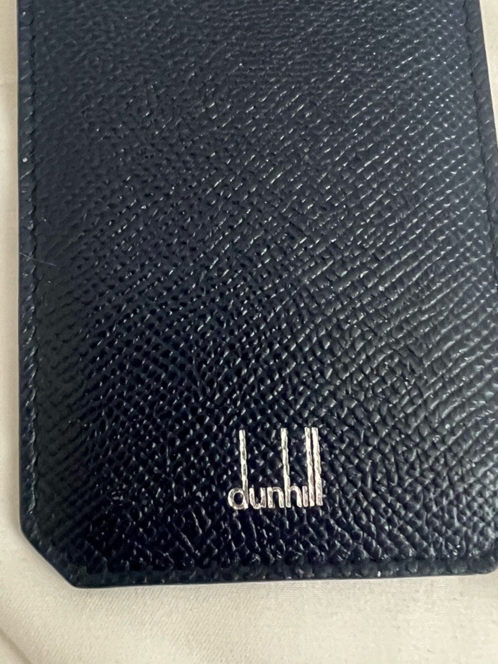 dunhill navy blue Leather Luggage Tag new